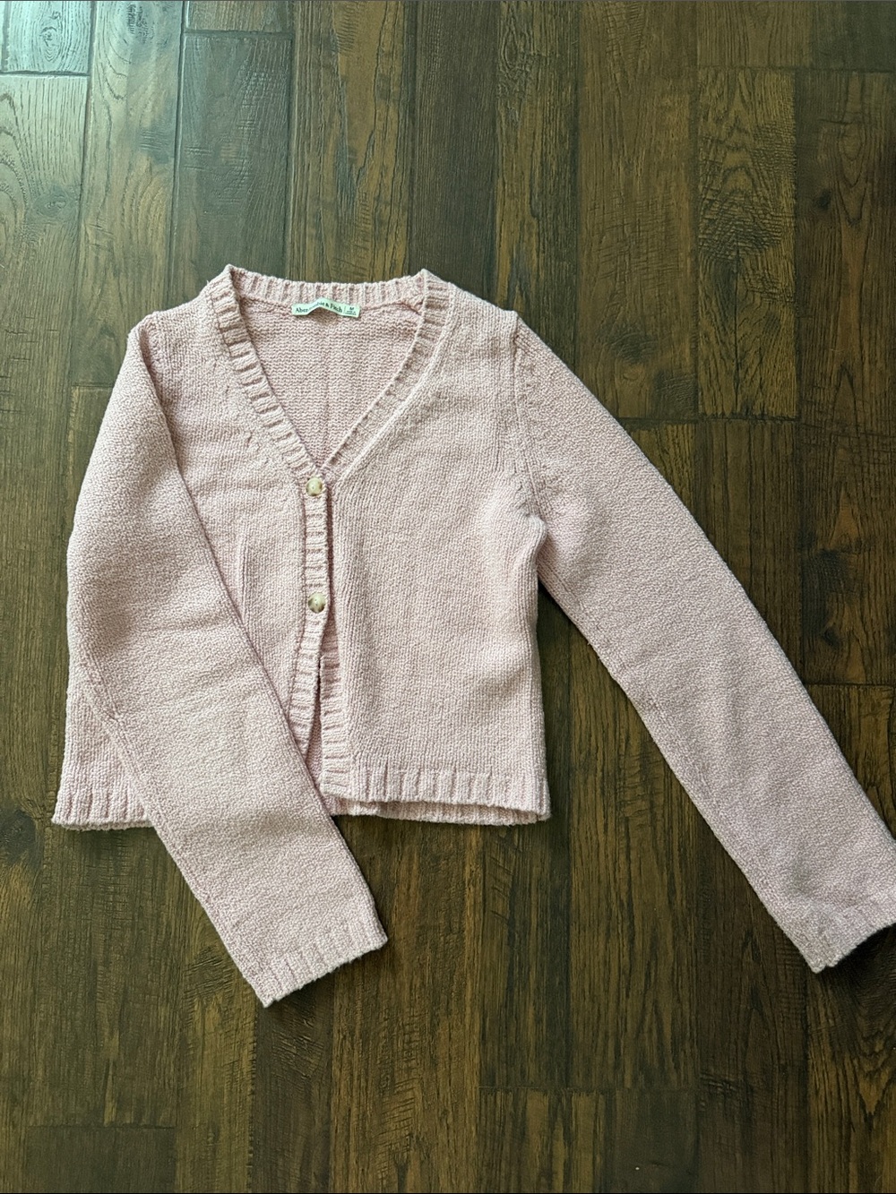 Abercrombie & Fitch Blush Pink V-Neck Button Cardigan